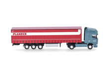 Lade das Bild in den Galerie-Viewer, Scania R Tieflader Gardinenplanen-Sattelzug Planzer 1:160