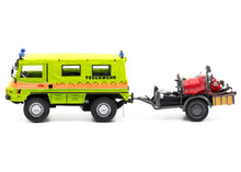 Lade das Bild in den Galerie-Viewer, Pinzgauer 710 4x4 Feuerwehr Zweisimmen mit Motorspritze 1:43