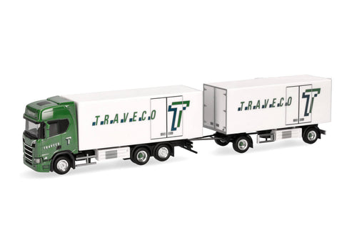  Scania CR20 HD Kühlkoffer-Hängerzug Traveco Sursee 1:87 