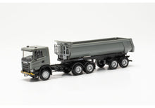 Lade das Bild in den Galerie-Viewer, Scania CG 17 6x6 Rundmulden-Sattelzug 3ach/2achs grau  1:87 
