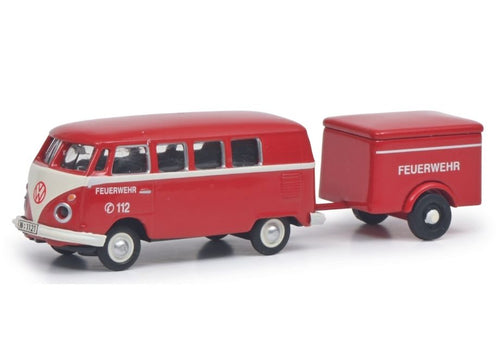VW T1 Bus mit Anhänger Feuerwehr  1:87
