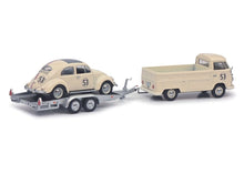 Lade das Bild in den Galerie-Viewer, VW T1b Pritsche mit Anhänger und VW Käfer Nr. 53 1:43
