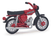 Lade das Bild in den Galerie-Viewer, 3er Set Motorrädern Schwalbe, Simson S51, Roller GS 1:43
